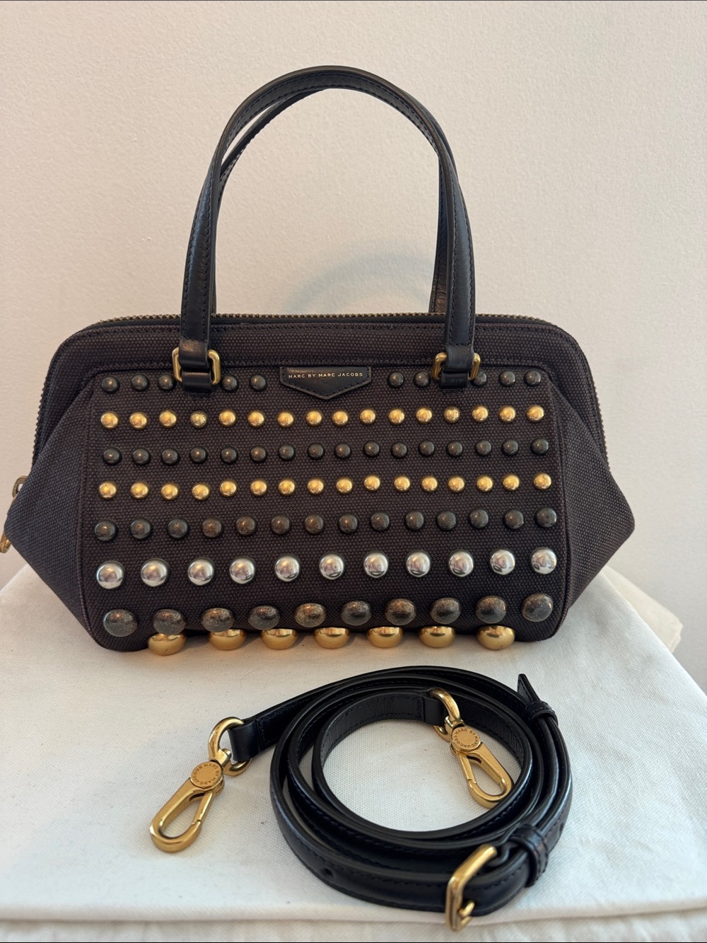 Marc by Marc Jacobs Thunderdome Studded Doctor Bag in Canvas